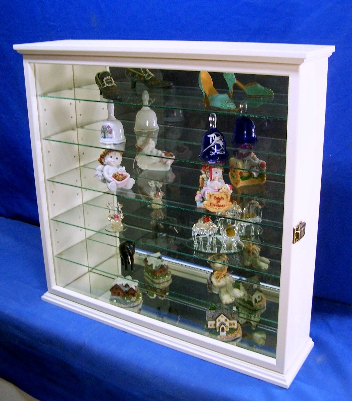 Antique White Wall Curio Tabletop Display