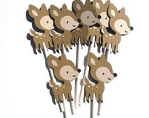 Unique deer cupcake toppers related items | Etsy