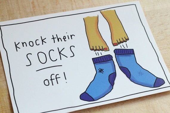 Items similar to Funny Knock their socks off quirky ...