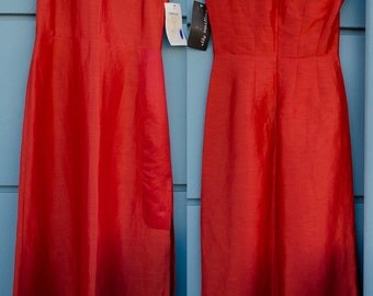 Vintage 90s Ally Capellino fiery red maxi dress - formal gown - OOAK