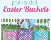 Personalized polka dot Easter Basket, Monogrammed easter bucket for kids Il_170x135