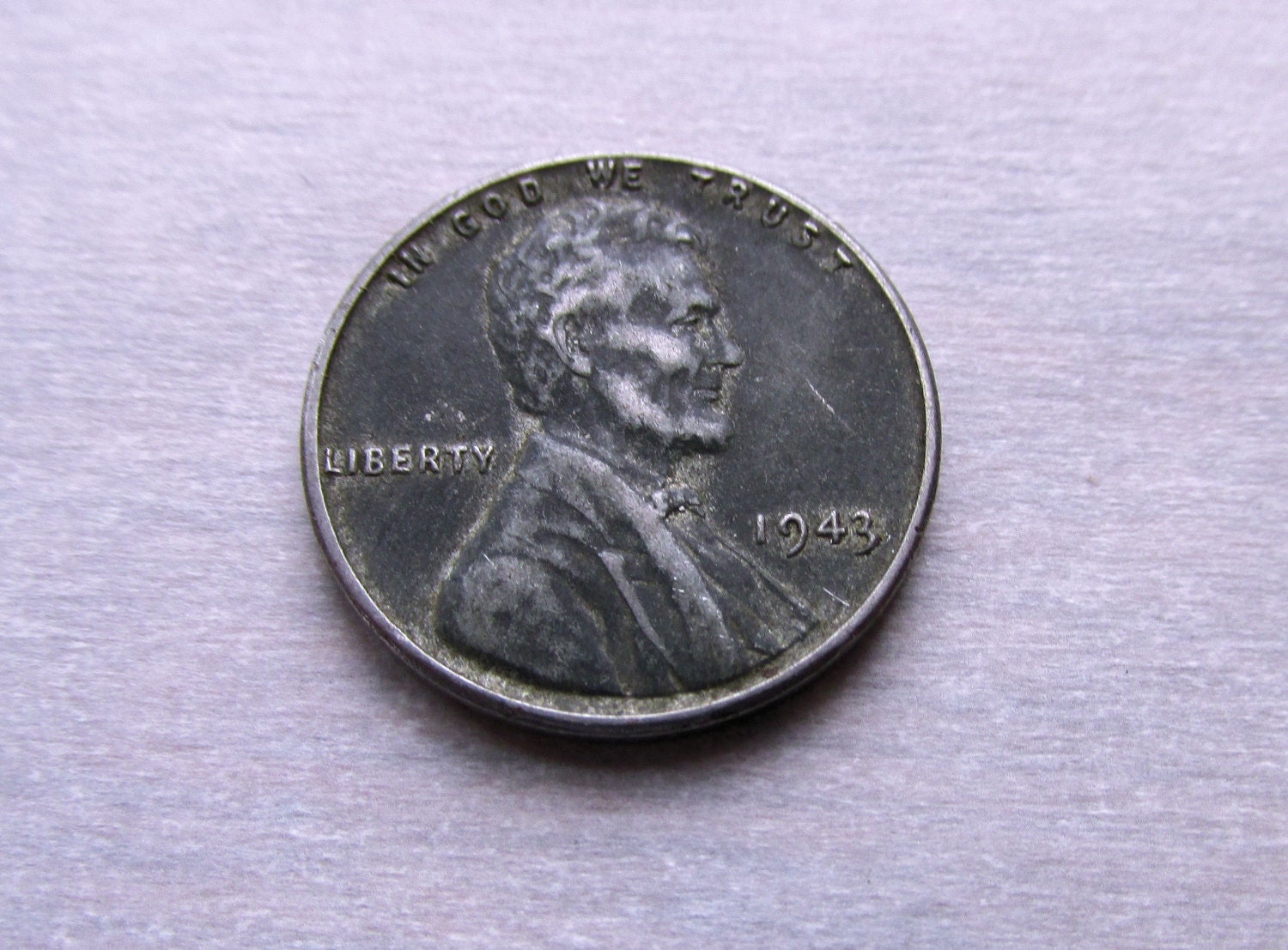 Vintage 1943 Lincoln Steel Wheat Penny Collectible By Annsitems