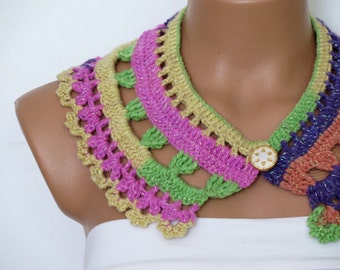 Lace Collar .Crochet Peter Pan Collar,by EmofoFashion,Multicolored ...