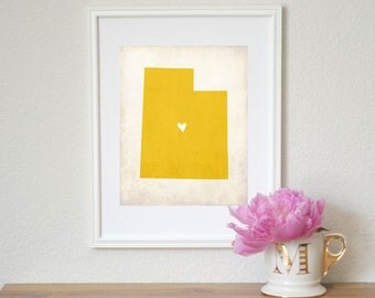 Utah Rustic State Map Personalized Wedding Gift Anniversary Utah Rustic State Map Personalized Wedding Gift Anniversary
