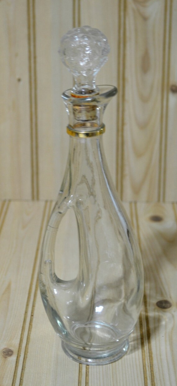 Vintage Clear Glass Cruet Decanter Bottle by grannysbackporchvint