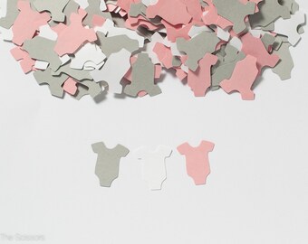 Baby Shower Decoration - Pink and Gray Baby Shower Decorations - OnePiece Confetti - Baby Shower Table Decoration