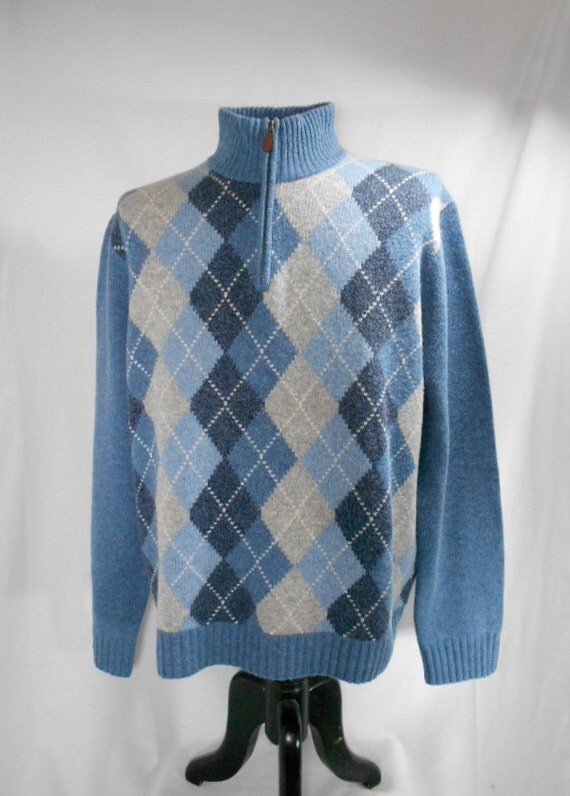 1990s J.Crew Mens Argyle Sweater Size XL by RhodeIslandRag on Etsy