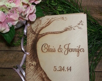Wedding Guest Book or Words of Wisdom Book Rustic and Personalized Custom Guest Book