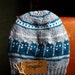 Knitted T.A.R.D.I.S. Beanie, Light Gray and Teal Blue