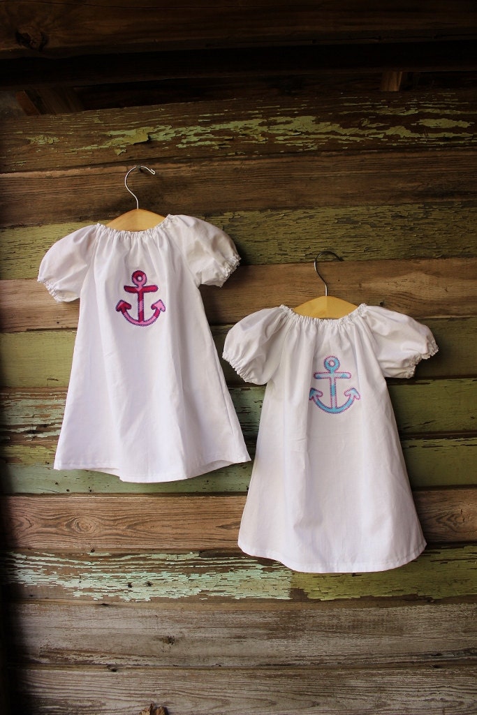 Anchor Dress Baby Girls chevron twin dresses by ShelbyJaneandCo