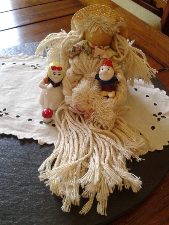 Vintage 70s mop rag doll children's farmhouse by VintageToGoEasy