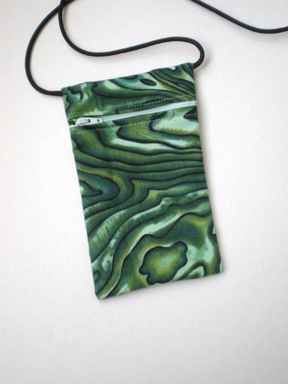 Pouch Zip Bag NZ Green Fabric. Small fabric Purse. Great for walkers ...