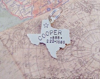 Texas State Pet Tag -choose any state -Handmade Dog or Cat ID Tag