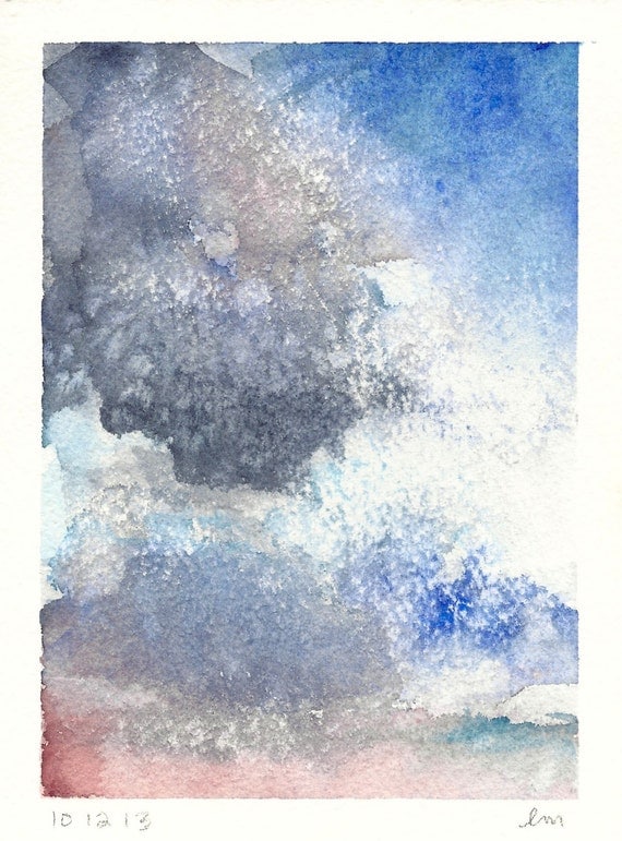 Stormy Sky Painting Abstract Landscape by ArtistLydiaMakepeace