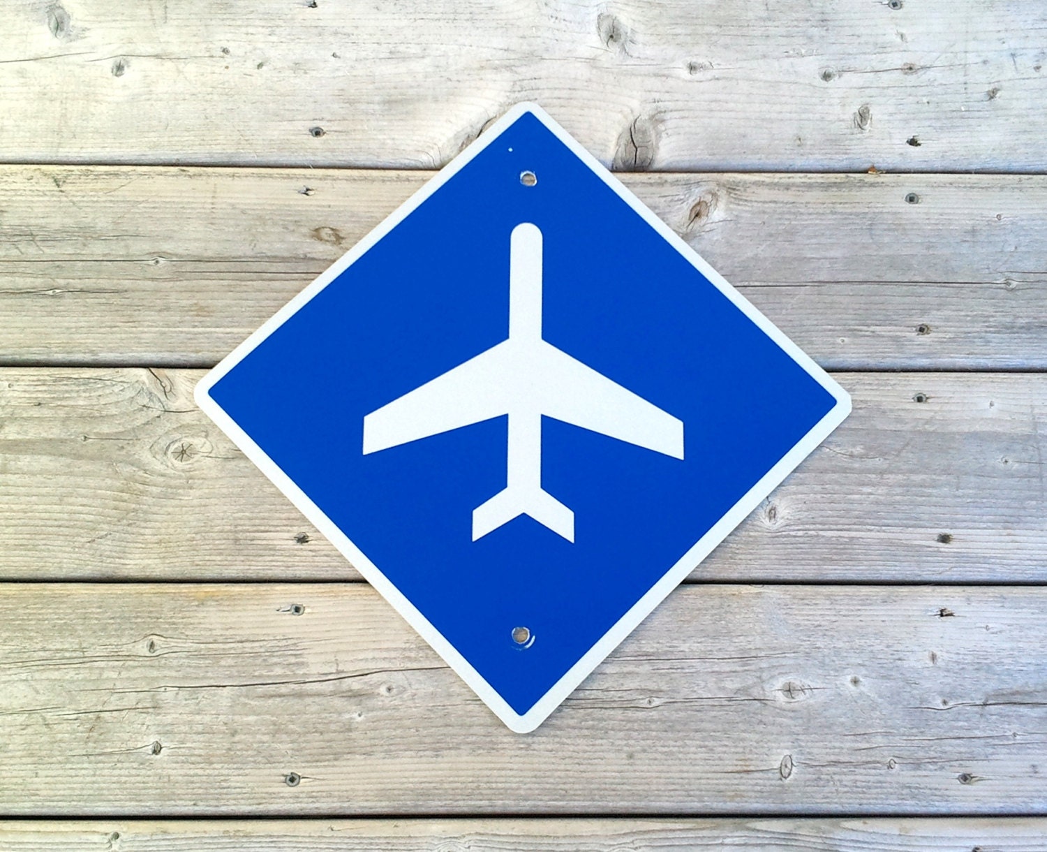 Airplane airport sign metal highway road sign reflective blue