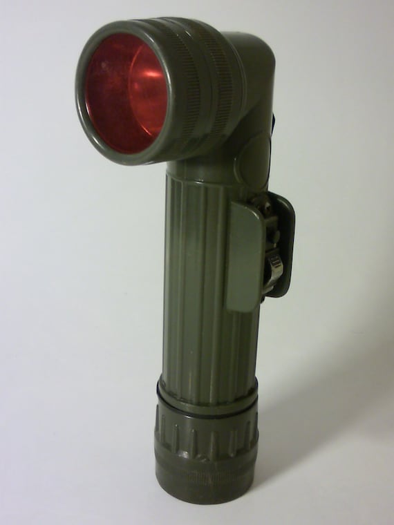Items similar to Vintage TL-122 Military Right Angle Flashlight, Drab