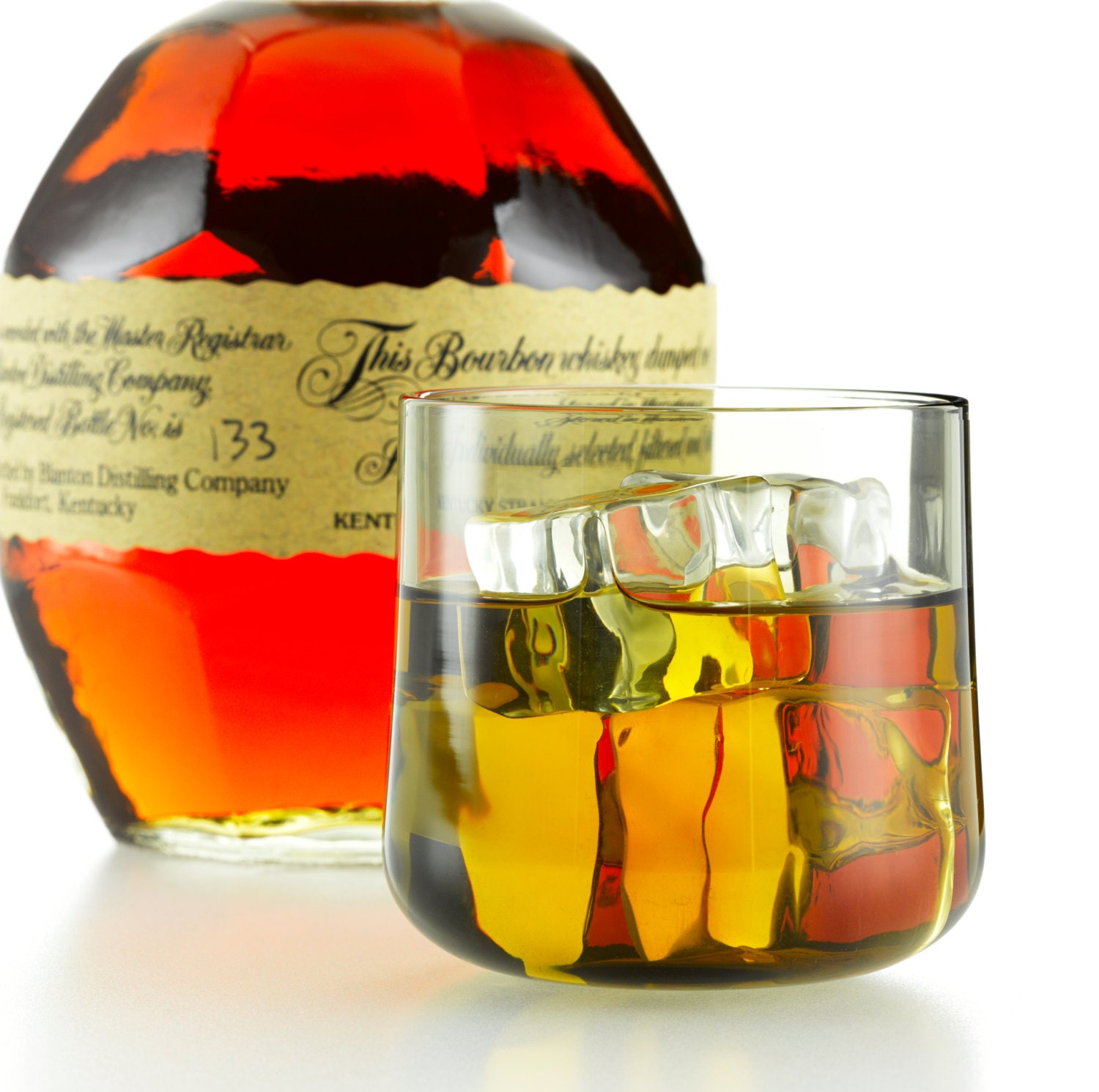 Hand Blown Glass Whiskey Glasses in Smoke color by DecicioGlass