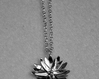 Waterlily Necklace - Handmade - Sterling Silver