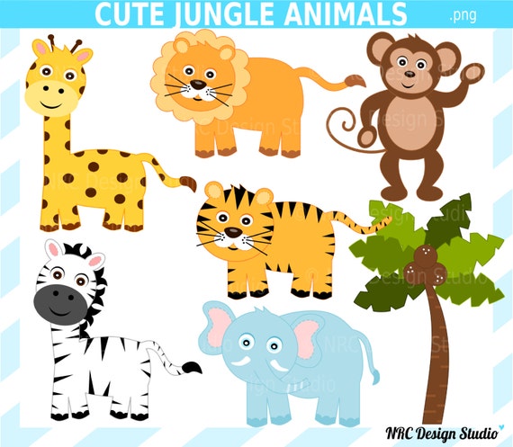 safari jungle animals cute digital clipart - photo #19