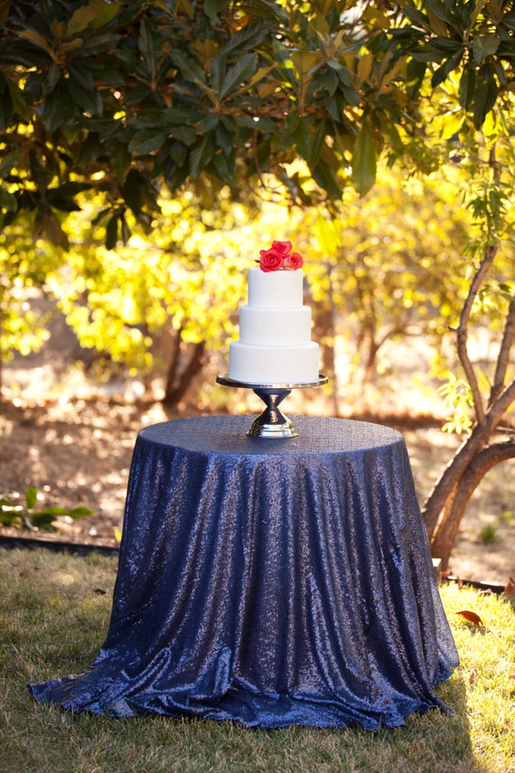 Navy Sequin Tablecloth Blue sequin tablecloth by CandyCrushEvents