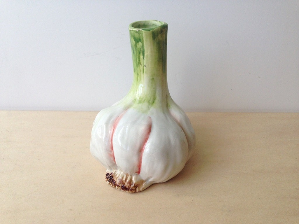 Vintage Vietri Majolica Ceramic Garlic Vase