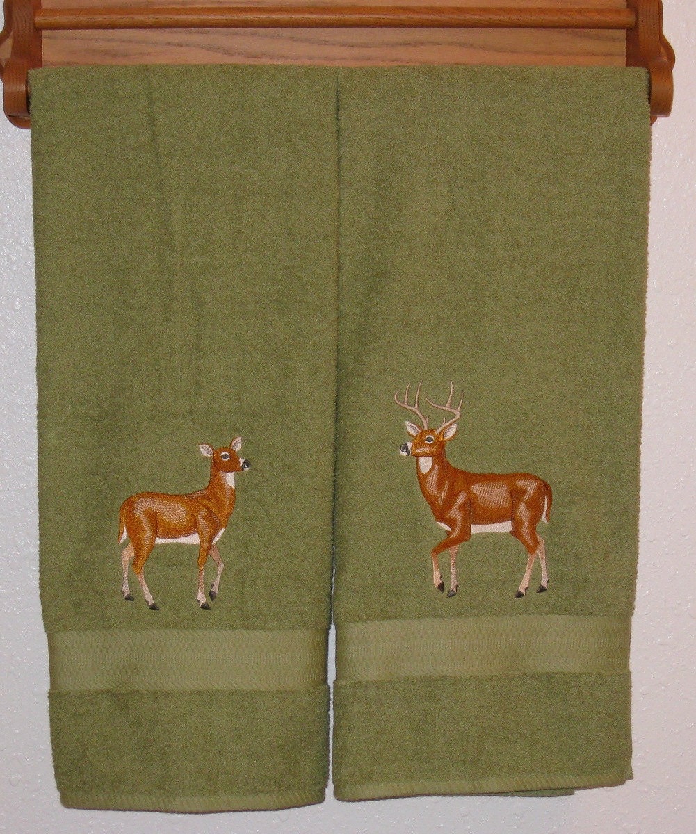 HIS and HERS Deer Towel Set Buck and Doe Bath Towels For