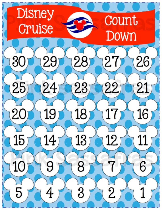 Mickey Mouse Disney Cruise Printable Countdown