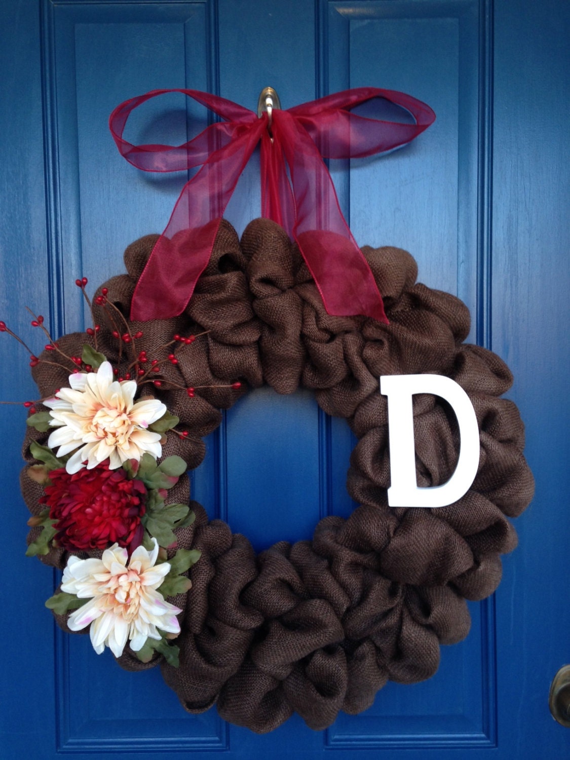 23 chocolate brown burlap wreath with burgundy accents 23 chocolate brown burlap wreath with burgundy accents