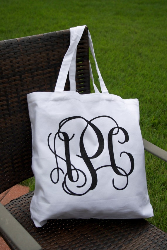 ... Tote Bag, Monogrammed Bridesmaid Gift, Monogrammed Bridal Shower Gift