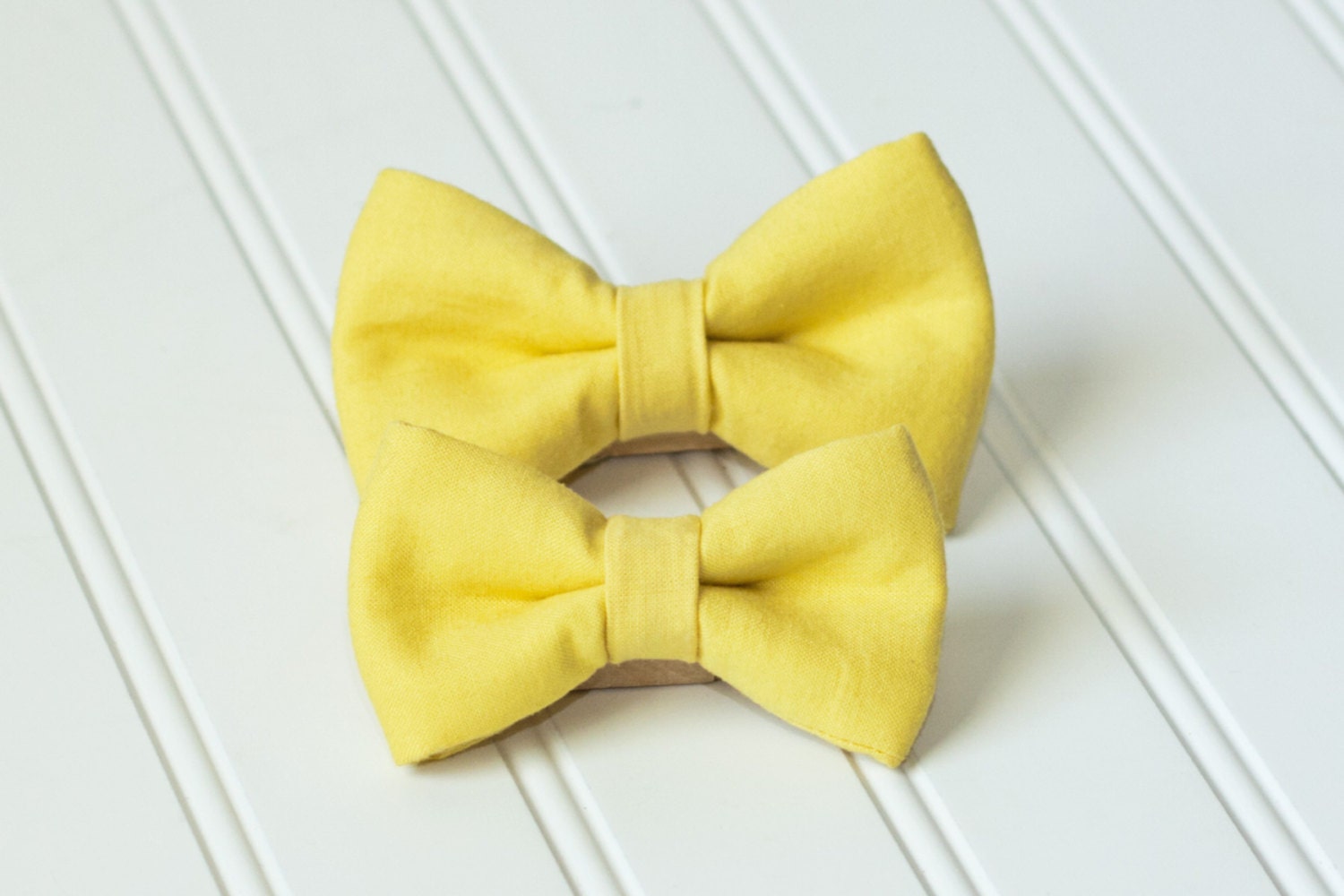 Boy Bow Tie with Elastic Solid Yellow Baby Toddler Boy