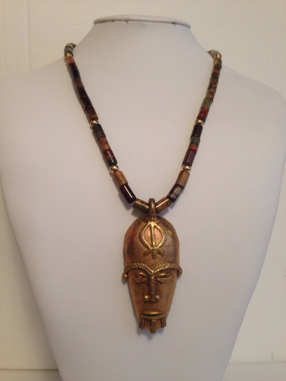 Men's Brown African Tribal Necklace