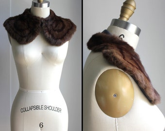 Vintage Brown Fur Collar