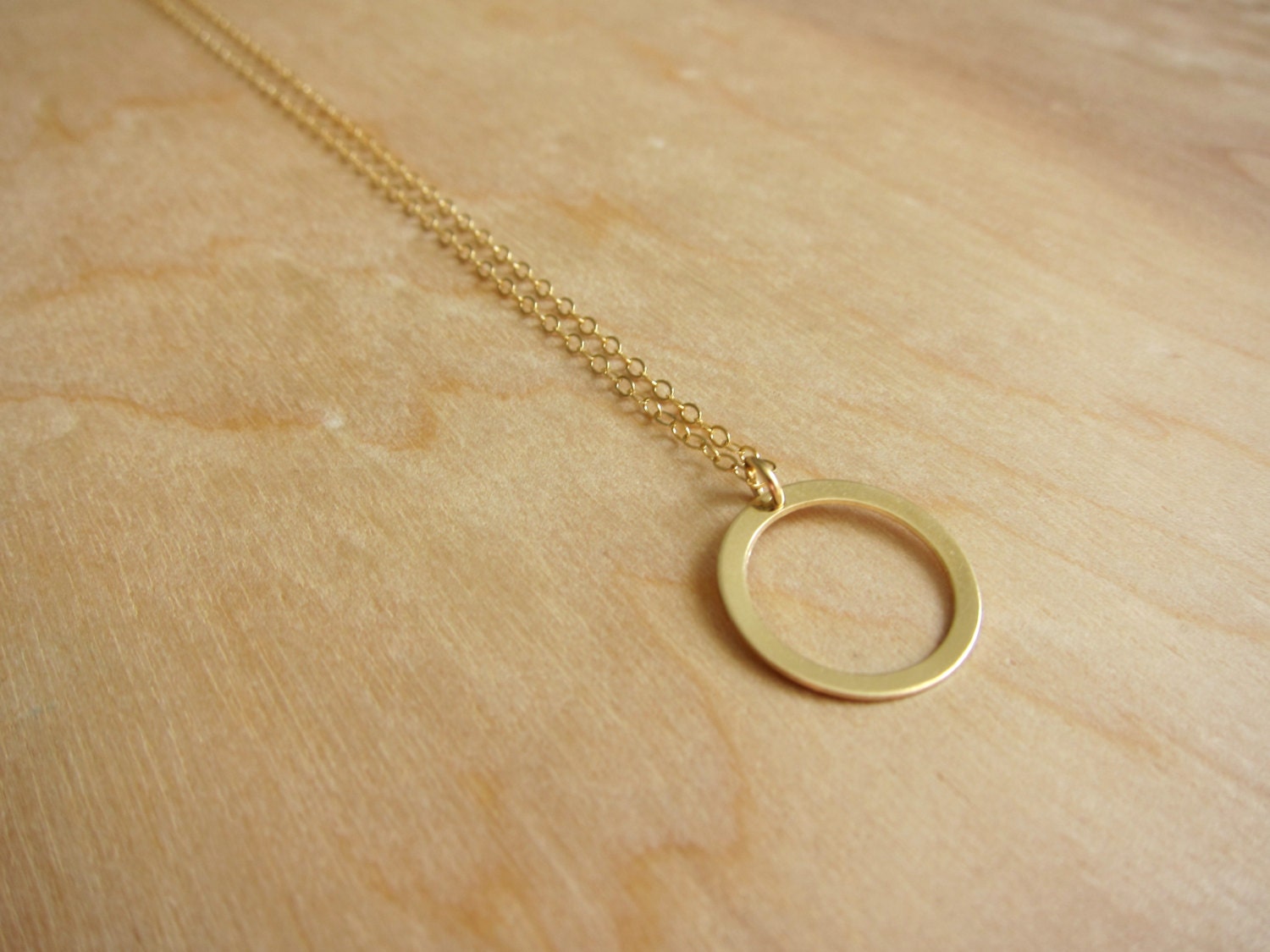 Large Loop Necklace 14k Gold Fill Necklace Gold Circle