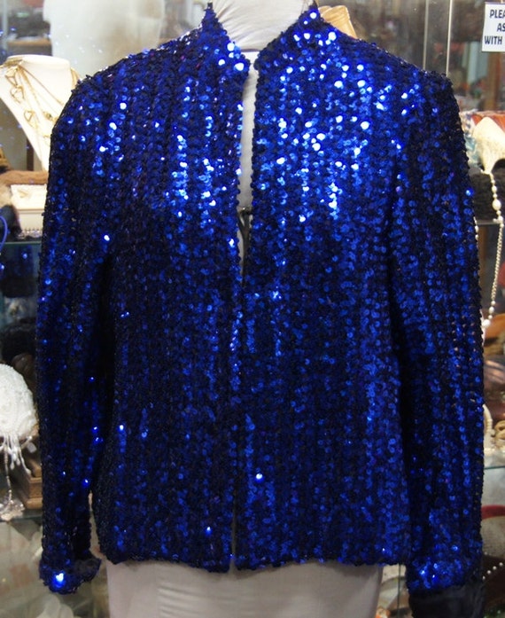 royal blue sequin blazer