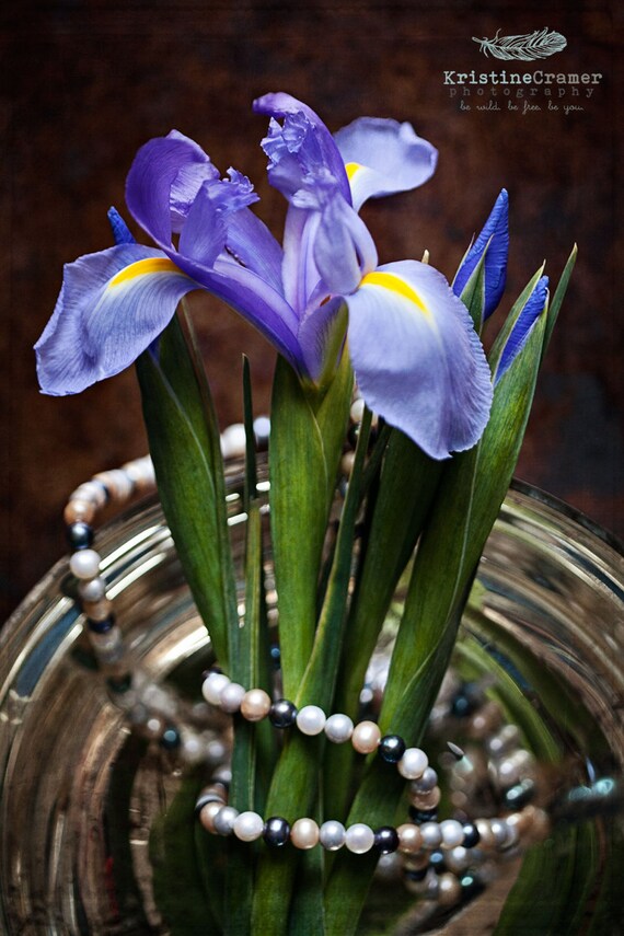 Domestic Violence Charity Print Iris Flowers Purple