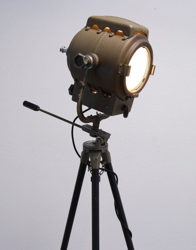 1940's Vintage Theater Stage Light Spotlight Industrial