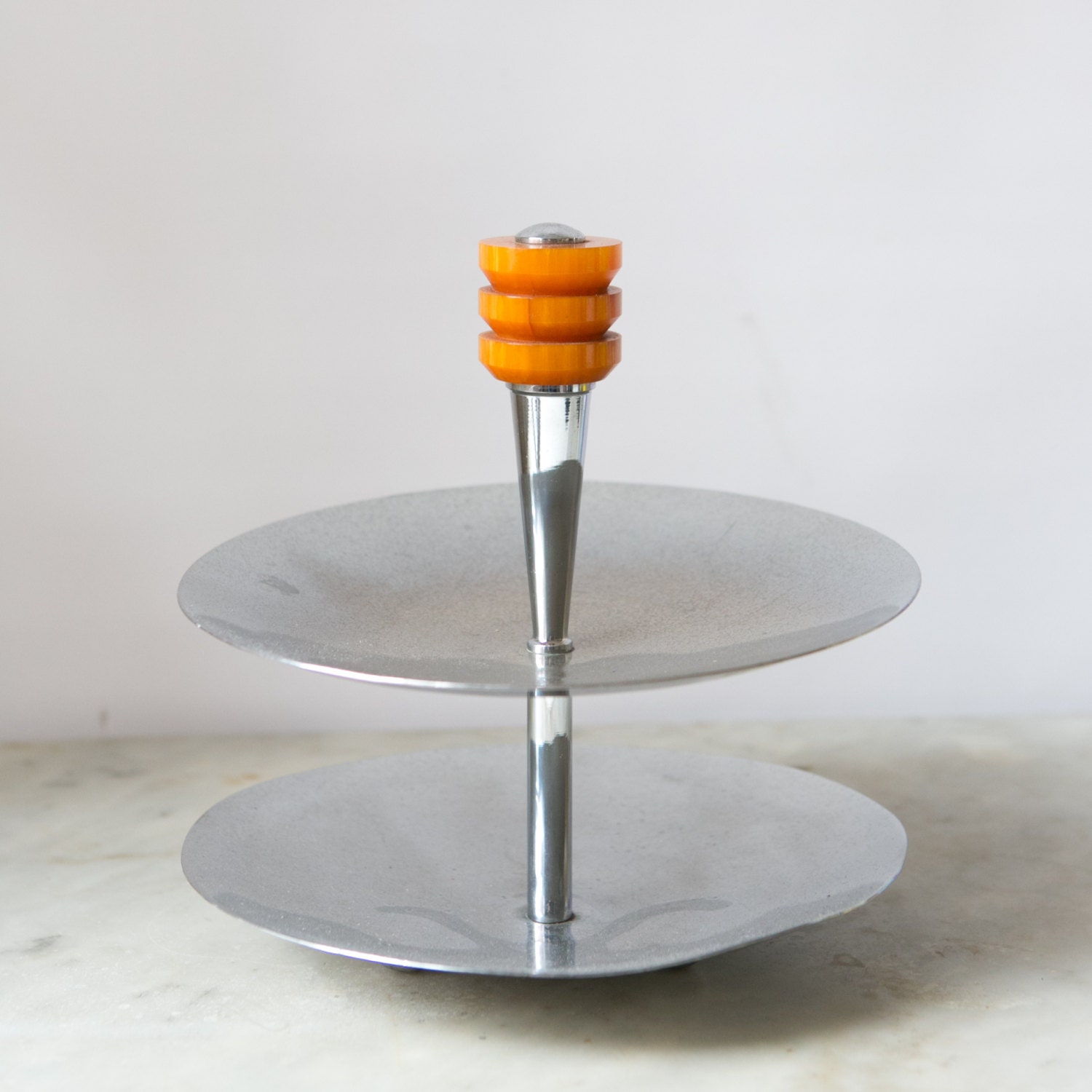 Vintage Art Deco Metal Cake Stand