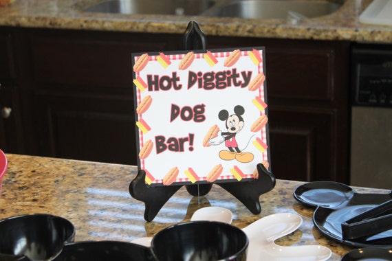 Mickey Mouse Hot Diggity Dog Bar Sign