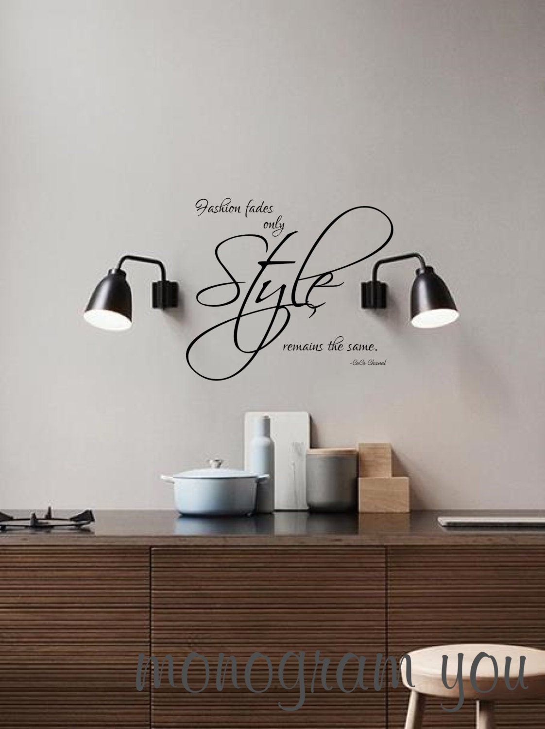 CoCo Chanel Quote Wall Decal 'Fashion fades only Style