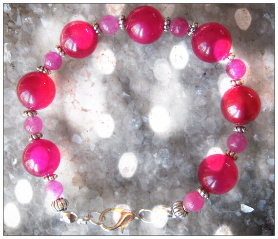 Handmade Silver Bracelet with Pink Alexandrite by IreneDesign2011