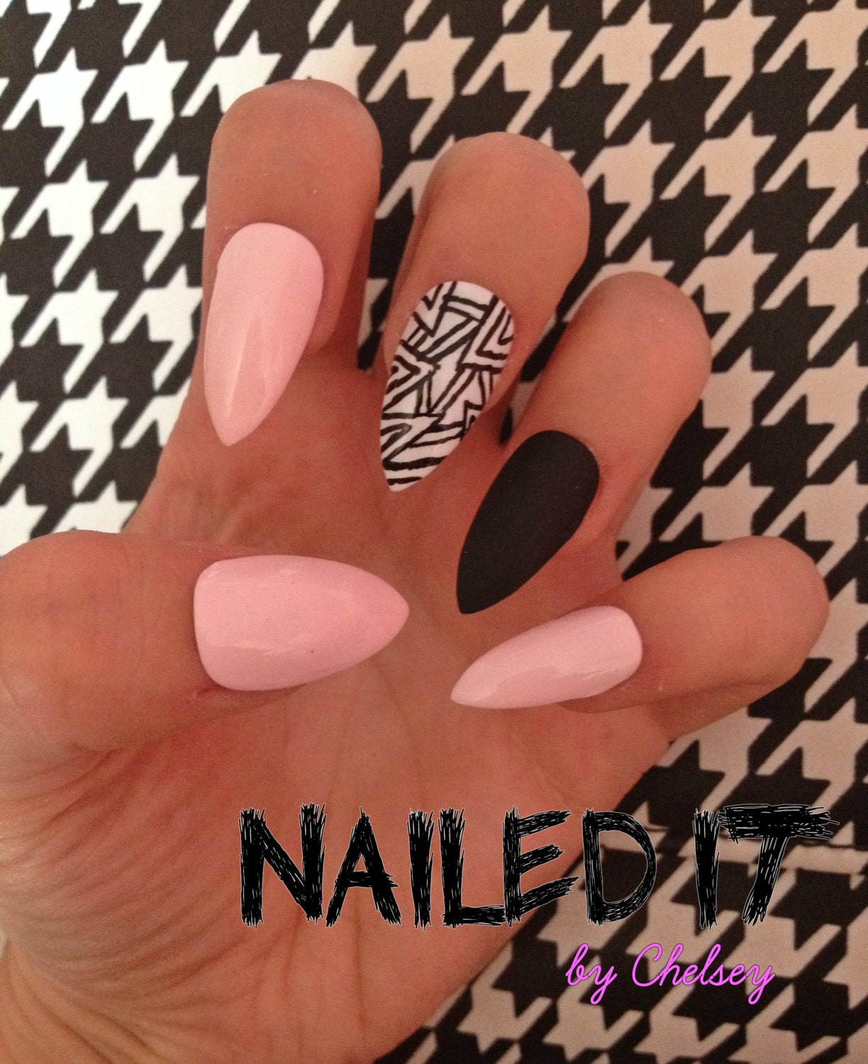 NAILED IT Hand painted false nails Baby by NailedItByChelsey