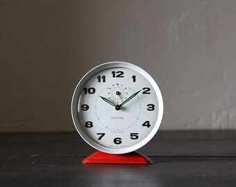 Mid Century French Bayard Alarm Clock Red