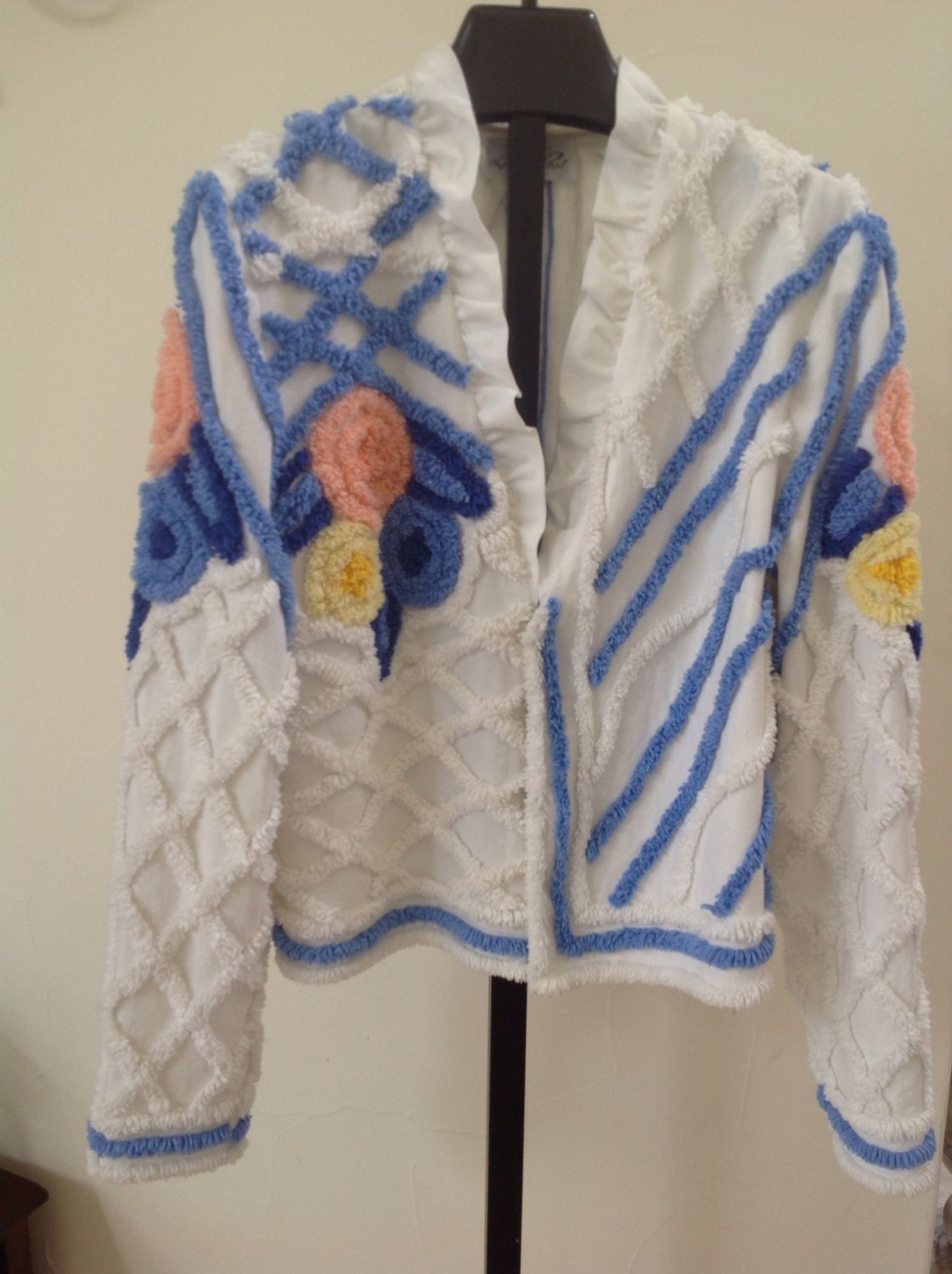 Chenille jacket. Made from vintage fabric. One of a kind. New.