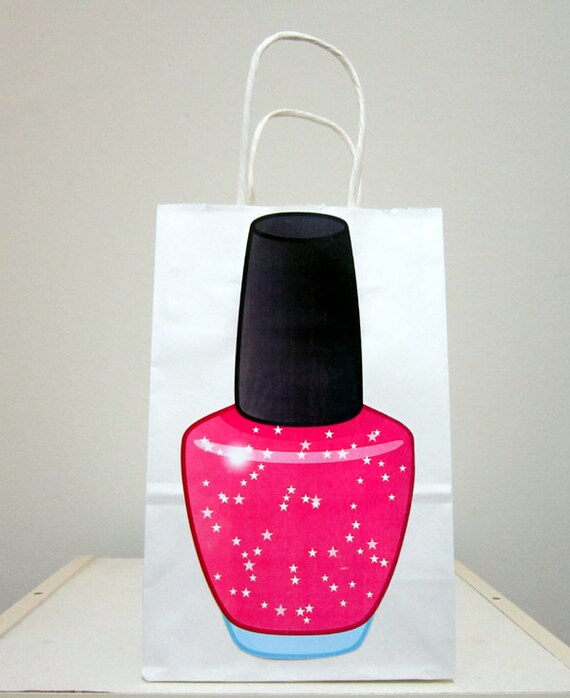 Nail Polish Spa Party Favor Goody Gift Bags Nail by CraftyCue