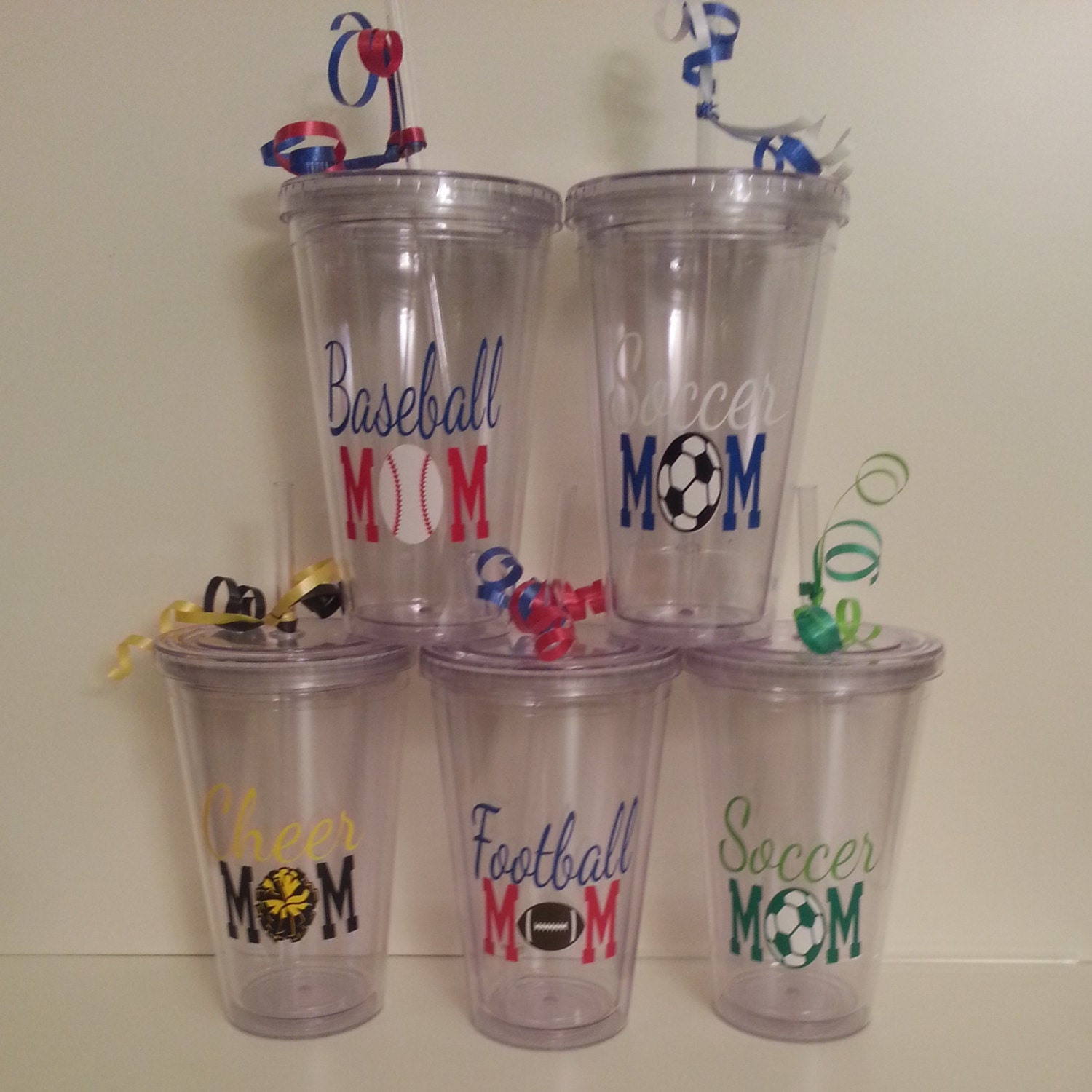 Sports Mom Acrylic Tumbler Cheer Mom Soccer Mom by PutUrNameOnIt