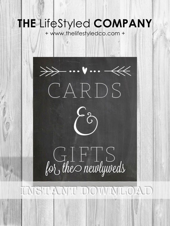 Chalkboard Cards Sign Printable Gifts sign Wedding Gift