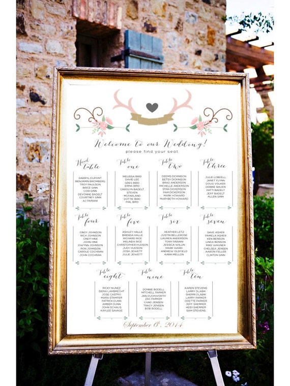 Wedding Table Assignments Board Table listings Wedding