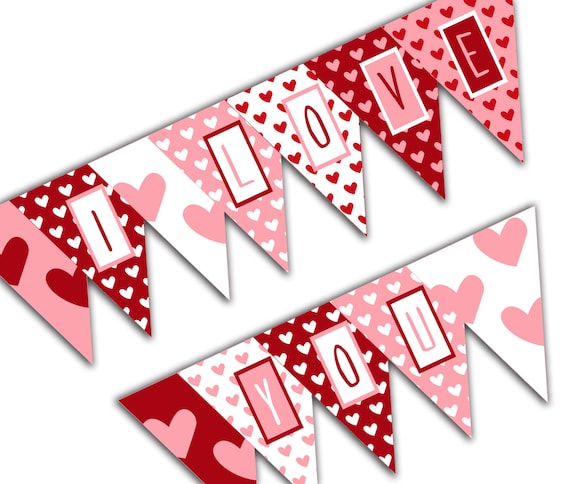 I Love You Banner, Valentine Banner, Valentines Day Banner, Valentine ...