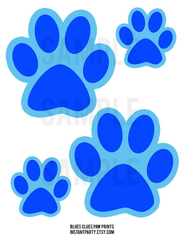 blues clues paw prints printable for games by instantparty on etsy