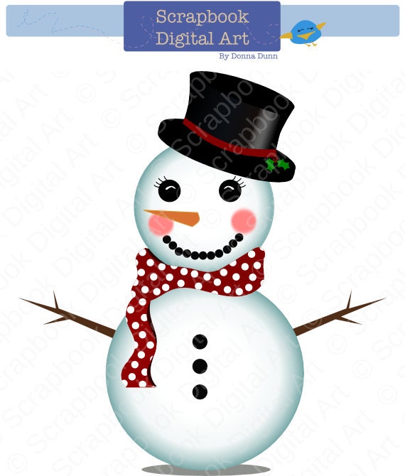 Snowman Clip Art Snowman Clipart. Cute Christmas Snowman